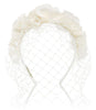 Bridal Birdcage Veil Headband with Silk Flower Crown by Cappellino Millinery