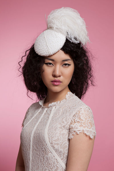 Simple Bridal Tulle Blusher Veil Comb - Cappellino Millinery